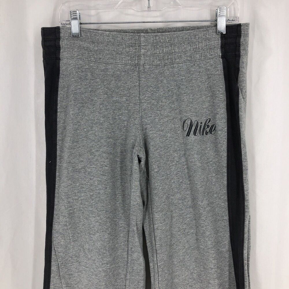 Nike Script Logo Gray Training Sports Sweatpants 382199-063 Medium